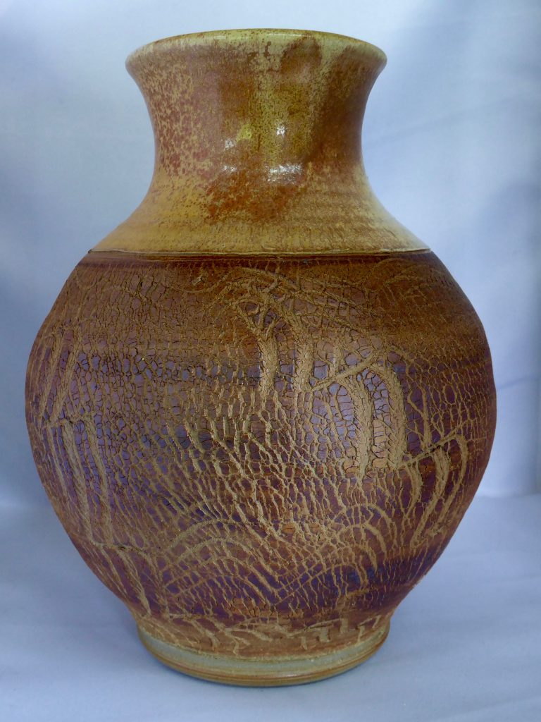 Vase craquele four a granules de bois